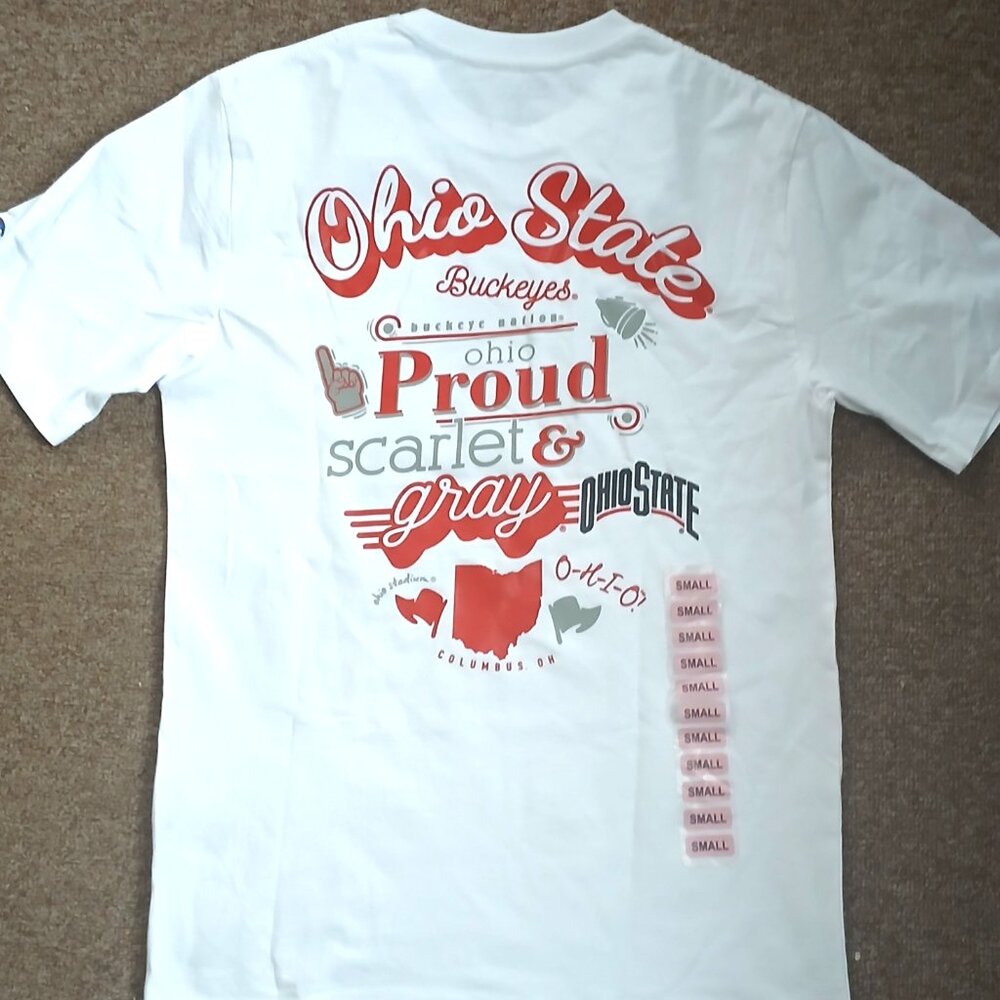 Ohio State Buckeyes Champion T-Shirt Men’s Small White NCAA College Tee - NWOT